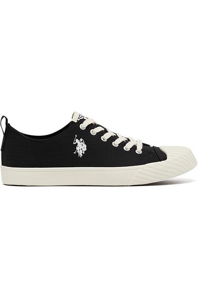 U.S. Polo Assn. Men's Black Low-Top Canvas Sneakers - Iconic Branding for a Clean Look