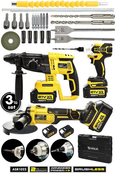 ASSUR Profesyonel 21v Çift Akü Kırıcı Delici Hilti 2-26mm Somun Sıkma Sökme T...