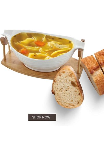 Generic وعاء سلطة و فاكهة وطعام حجم كبير مع حامل خشبي للتقديم والضيافه