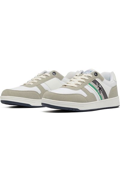 U.S. Polo Assn. Men's White Low-Top Sneakers - Lightweight Lace-Up Design, Comfortable for Everyday Outfits