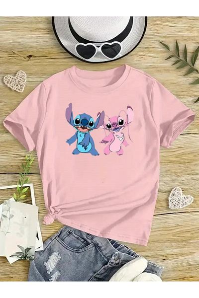 New Shine 1 tricou este un cadou pentru achiziții de 6 și mai sus în coș - Tricou supradimensionat pentru copii cu imprimeu Angel și Stitich