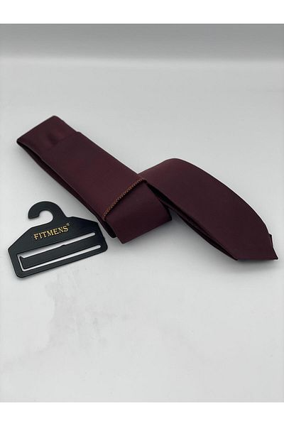 Fitmens Burgundy Men's Tie Handkerchief Set - Fs- 001866
