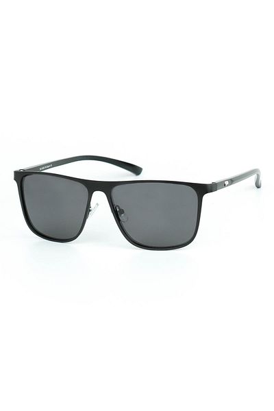 Di Caprio Men's Black Polarized Protected Rectangular Model Sunglasses