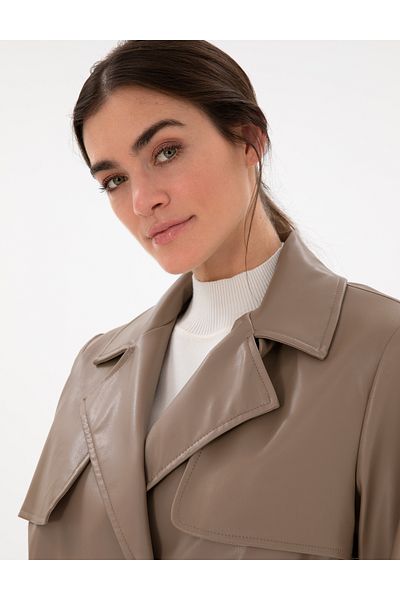 Pierre Cardin Mink Regular Fit Faux Leather Coat 50297363-Vr052