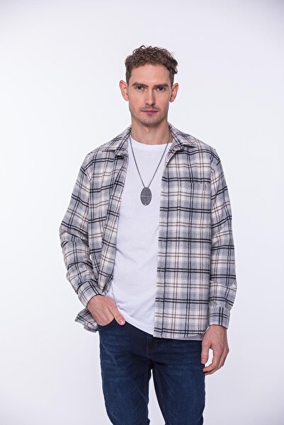 Fitmens Oversize Oduncu Yumuşak Dokulu %100 Cotton Kareli Hediye Kutulu Erkek...