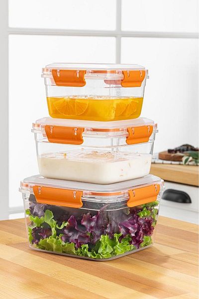 simplicity 6-Piece Tidy Orange Leakproof Storage Container
