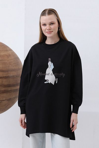 REMSA Λεπτομέρεια εκτύπωσης Sweat Tunik - Μαύρο 10635
