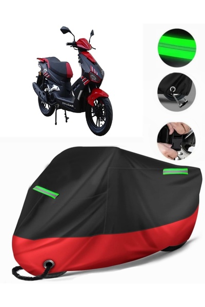 MotoEN غطاء دراجة نارية ممتاز متوافق مع Apachi XRS (متوافق مع القفل) أسود-أحمر