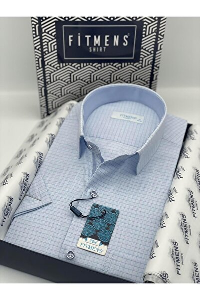 Fitmens Classic Short Sleeve Linen Cotton Checkered Cotton Gift Boxed Men's S...