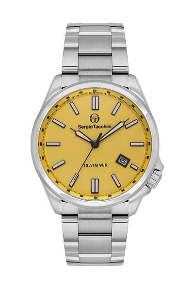 Sergio Tacchini St.1.10450-6 Water Resistant Steel Case Phosphorescent Dial Metallic Color Men's Wristwatch
