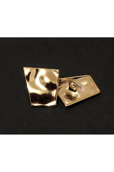 T.T Gold Asymmetrical Design Polnet Button - 6 Pieces Metal Button Coat Trench Coat Jacket