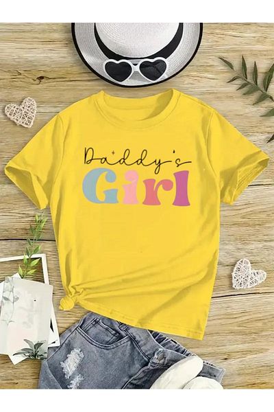 New Shine 1 tricou este un cadou pentru achiziții de 6 și peste în coș - Tricou supradimensionat pentru copii cu imprimeu Daddy's Girl