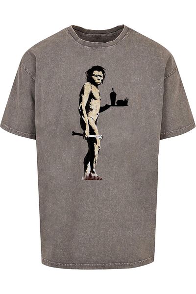 Merchcode Brandalised - Fast Food Apeman Acid Washed Oversize-T-Shirt