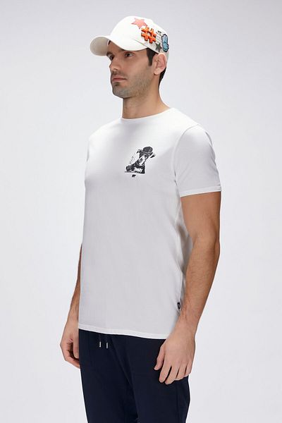 Bad Bear Duggie White Men's Printed T-Shirt