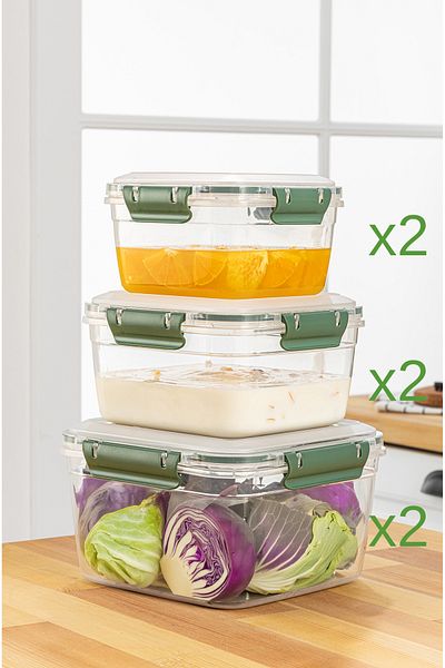 simplicity 6-Piece Tidy Green Leakproof Storage Container