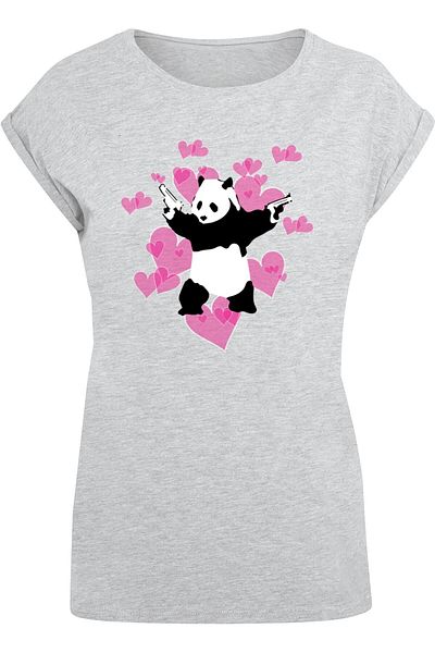 Merchcode Damen Brandalised - Panda Guns mit Herzen T-Shirt
