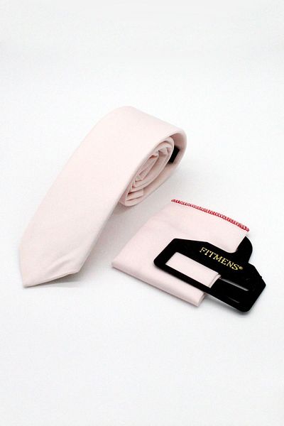 Fitmens Men's Handkerchief and Tie Set Fs- 001866   - Powder