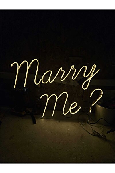 En Güzel Günde Marry Me ? Işıklı Neon Led Duvar Dekarasyon 45*60 cm