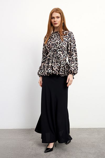 VAVİNOR Μπλούζα με Leopard Print & Σετ Φούτερ - Mink