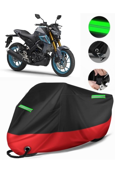 MotoEN غطاء دراجة نارية ممتاز متوافق مع Yamaha MT-125 (متوافق مع القفل) أسود-...