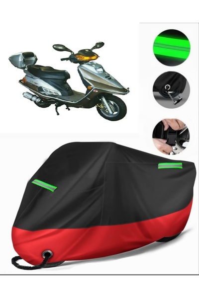 MotoEN غطاء دراجة نارية فاخر متوافق مع Mondial 125 MT (متوافق مع القفل) أسود-...