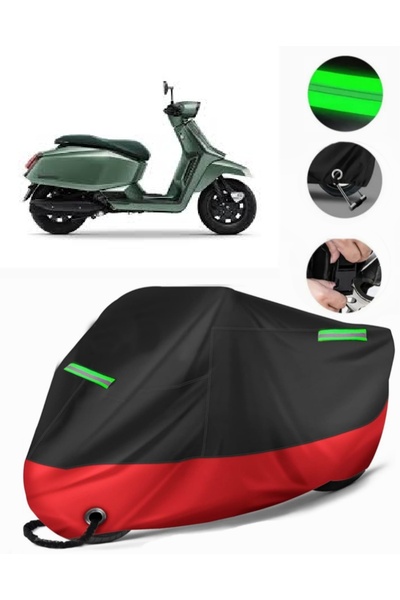 MotoEN غطاء دراجة نارية ممتاز متوافق مع Lambretta X300 (متوافق مع القفل) أسود...