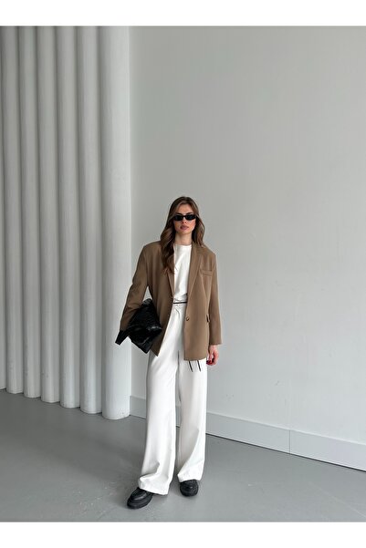 Laluvia Khaki Washington Blazer Jacket - 7318