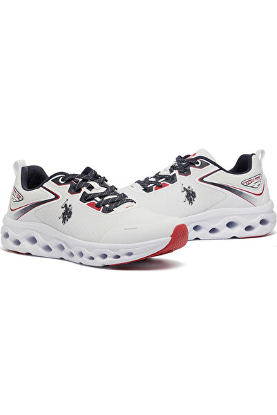 U.S. Polo Assn. Men's White Low-Top Sneakers - Lightweight Lace-Up Design, Comfortable for Everyday Outfits