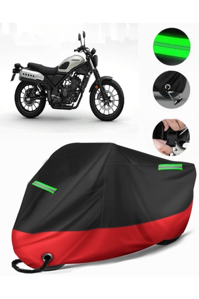MotoEN غطاء دراجة نارية ممتاز متوافق مع Honda CL 250 (متوافق مع القفل) أسود-أحمر