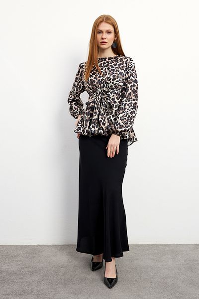 VAVİNOR Μπλούζα με Leopard Print & Σετ Φούτερ - Mink