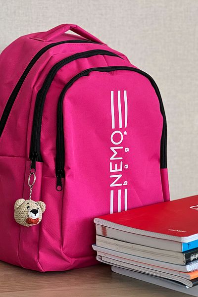FCSTORE Unisex Μπλε Μπλε Σχολική Τσάντα Laptop 24 Lt 45x30cm με Μπρελόκ Bear