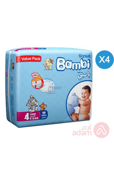 Bambi SANITA BAMBI NO 4 LRG VALUE 33PCS