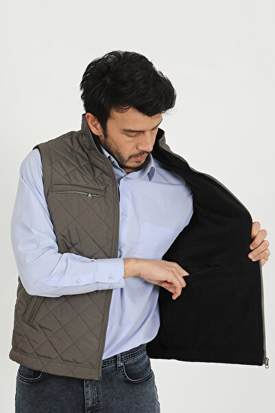 mansory exclusive Gray Fleece Inside Comfortable Fit Quilted Inflatable Vest