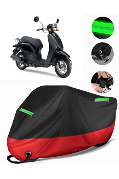 MotoEN هوندا توداي 50 مشمع دراجة نارية ممتاز متوافق (متوافق مع القفل) أسود-أحمر