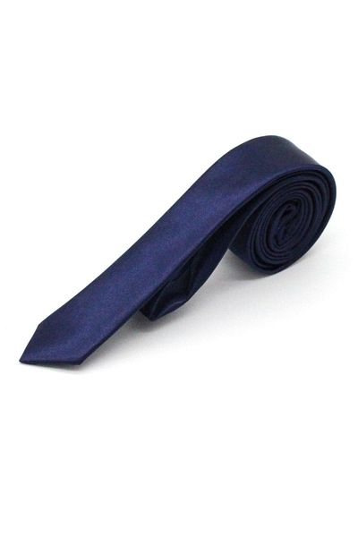 Fitmens Men's Handkerchiefless Plain Tie Fs- 001868   - Navy Blue