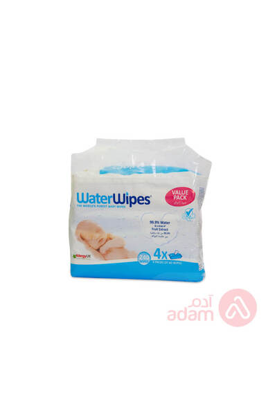 WaterWipes مجموعة قيمة من WATERWPS، 4 عبوات*60 WPS