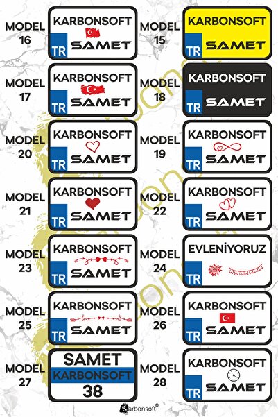 karbonsoft Kişiye Özel Ahşap Dekor Plaka, Bisiklet Plaka, Isimli Plaka, Cam Önü Plakası, Aksesuar Plaka