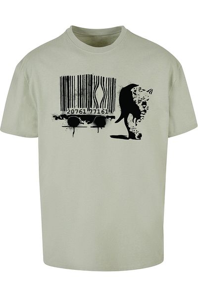 Merchcode Brandalised - Barcode Leopard Heavy Oversize Tee