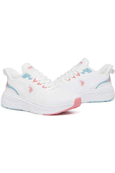 U.S. Polo Assn. Women's White Low-Top Sneakers - Bold Lace-Up Style, Comfortable Casual Footwear