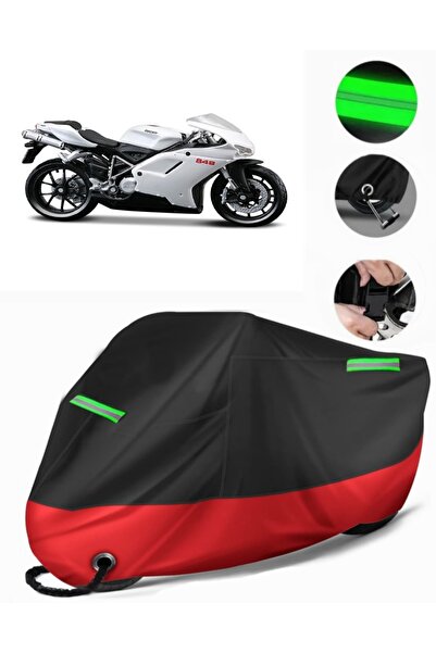 MotoEN Ducati 848 Compatible Premium Motorcycle Tarpaulin (Lock Compatible) B...