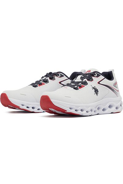 U.S. Polo Assn. Men's White Low-Top Sneakers - Lightweight Lace-Up Design, Comfortable for Everyday Outfits