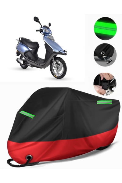 MotoEN قماش القنب الفاخر المتوافق مع Arora Vesta 50 (متوافق مع القفل) أسود-أحمر
