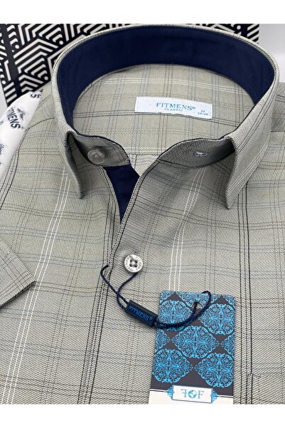 Fitmens Classic Short Sleeve Linen Gift Boxed Men's Shirt Fs-003574 - Khaki