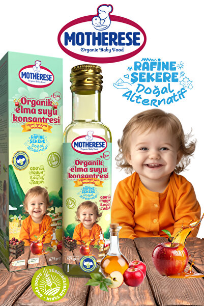 Motherese Organik Elma Suyu Konsantresi 675gr - Organik Bebek Elma Suyu Konsantresi 675gr