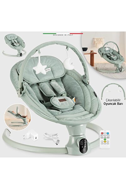 Elele Sette Elektrikli Otomatik Sallanan Ana Kucağı Yeşil