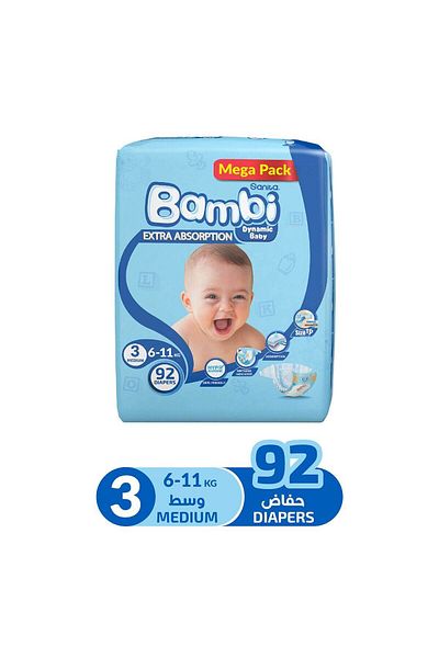 Bambi SANITA BAMBI NO 3 MED MEGA 92PCS