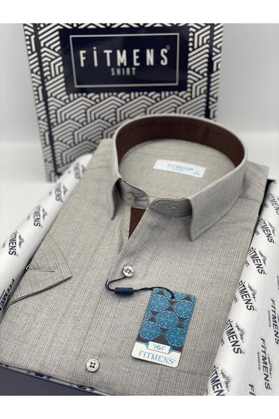 Fitmens Classic Short Sleeve Linen Gift Boxed Men's Shirt Fs-003575 - Light Grey