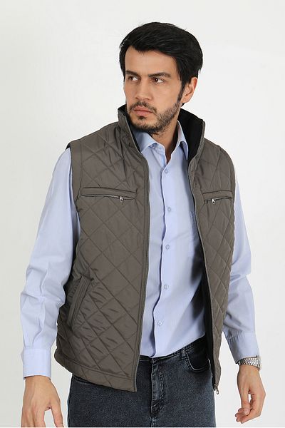 mansory exclusive Gray Fleece Inside Comfortable Fit Quilted Inflatable Vest