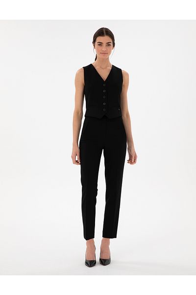 Pierre Cardin Black Carrot Fit Fabric Trousers 50299833 -Vr046