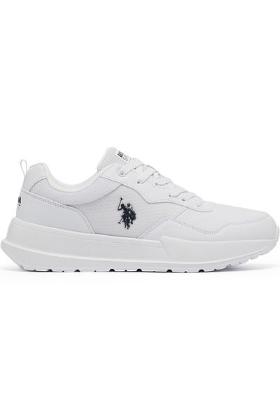 U.S. Polo Assn. Men's White Low-Top Sneakers - Lightweight Lace-Up Design, Comfortable for Everyday Outfits